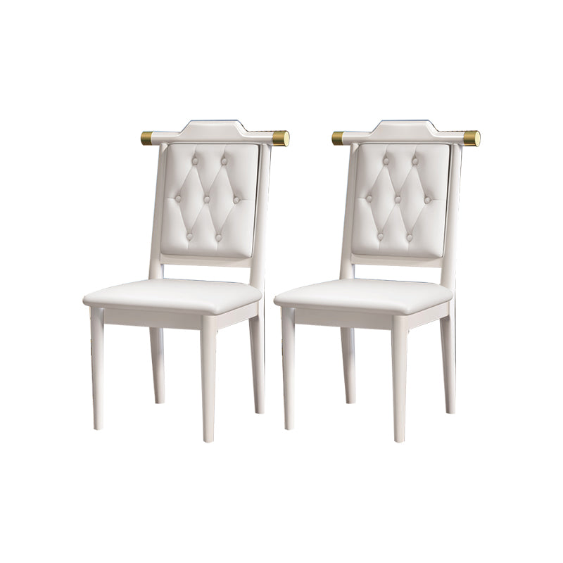 Modern Tufted Dining Chair Open Back Armless Chair for Kitchen Use