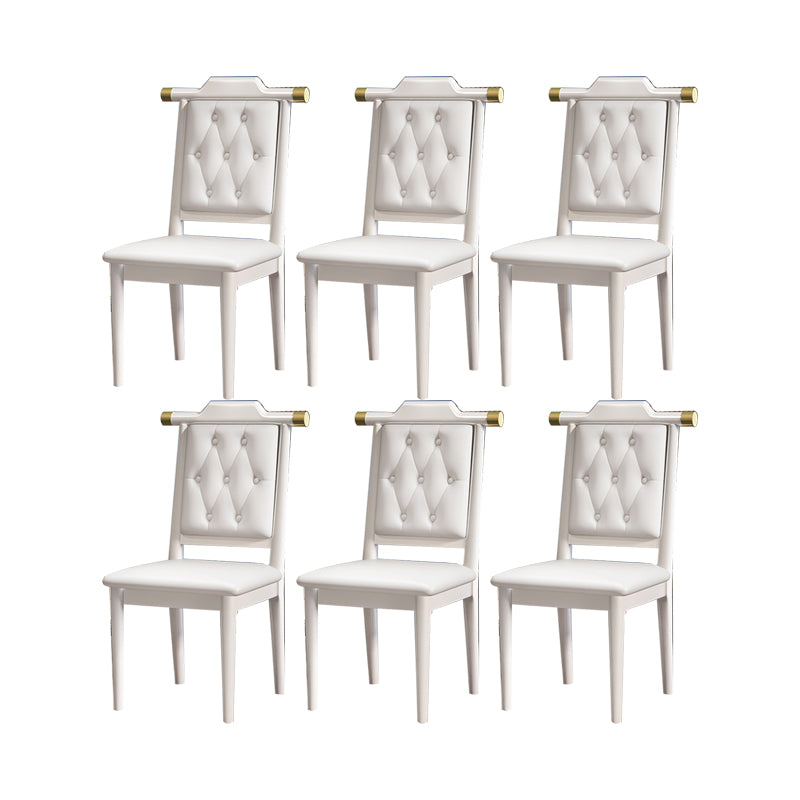 Modern Tufted Dining Chair Open Back Armless Chair for Kitchen Use