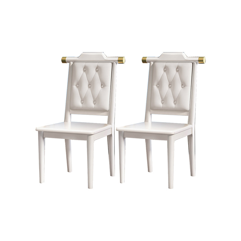 Modern Tufted Dining Chair Open Back Armless Chair for Kitchen Use