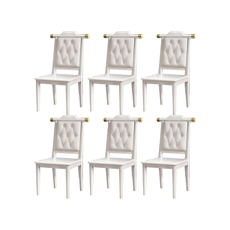 Modern Tufted Dining Chair Open Back Armless Chair for Kitchen Use
