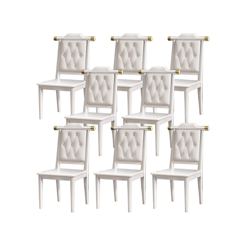 Modern Tufted Dining Chair Open Back Armless Chair for Kitchen Use