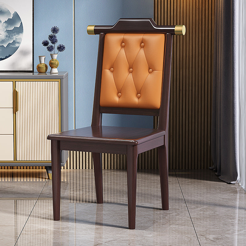 Modern Tufted Dining Chair Open Back Armless Chair for Kitchen Use