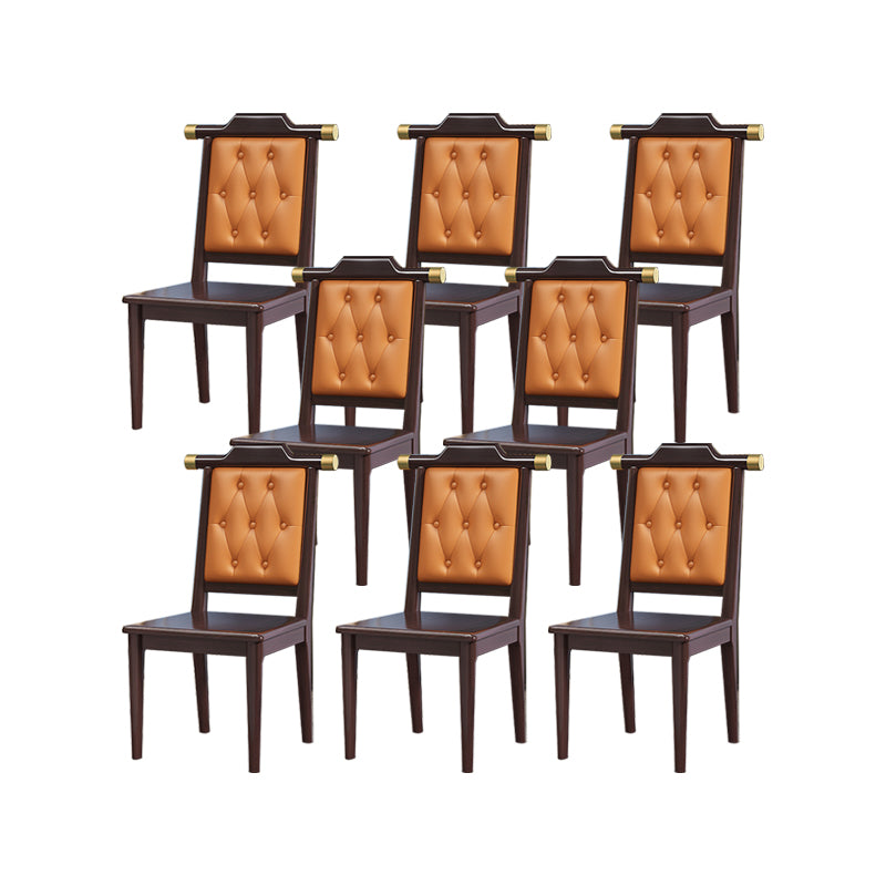 Modern Tufted Dining Chair Open Back Armless Chair for Kitchen Use