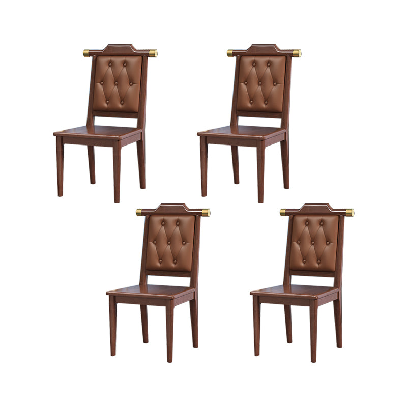 Modern Tufted Dining Chair Open Back Armless Chair for Kitchen Use