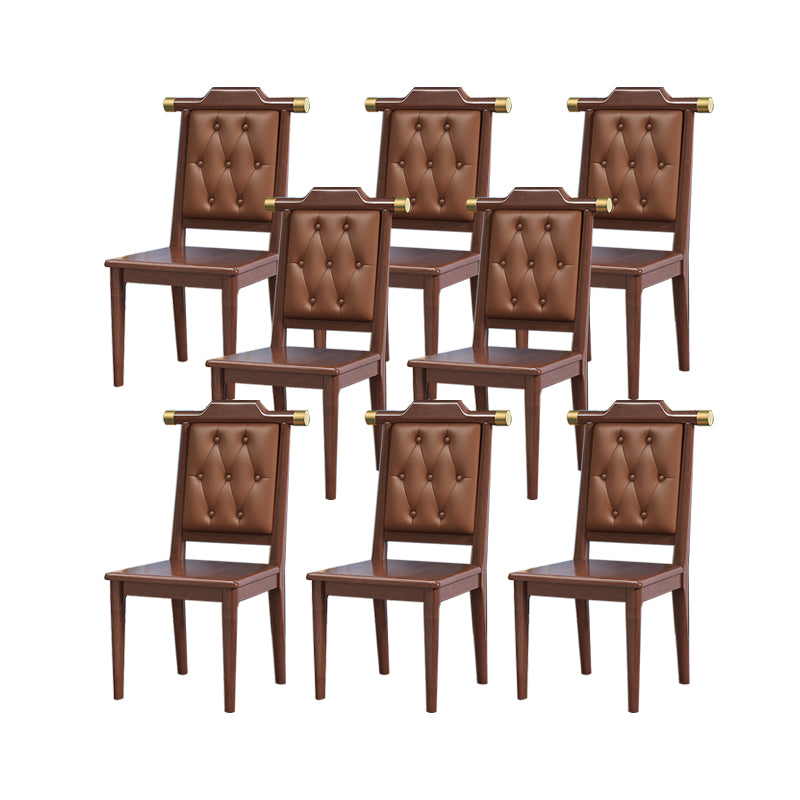 Modern Tufted Dining Chair Open Back Armless Chair for Kitchen Use