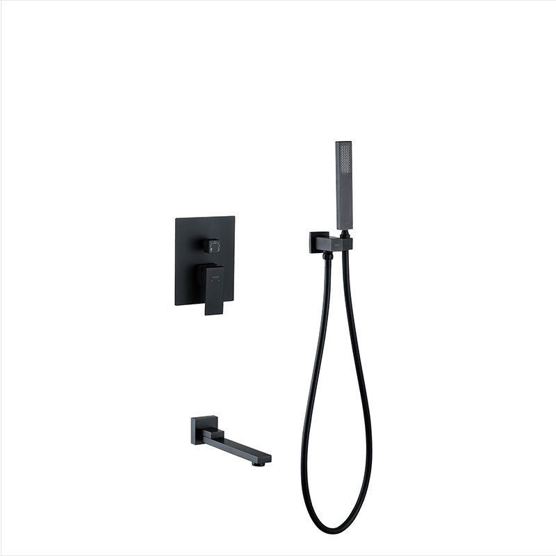 Modern Shower Head Combo Brass Ceiling Mounted Adjustable Spray Pattern Shower Combo