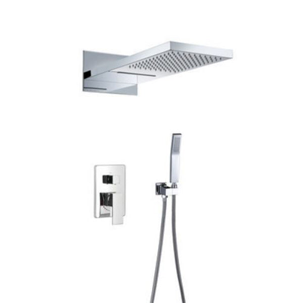 Modern Shower Combo Brass Handheld Shower Head Valve Included Shower Trim