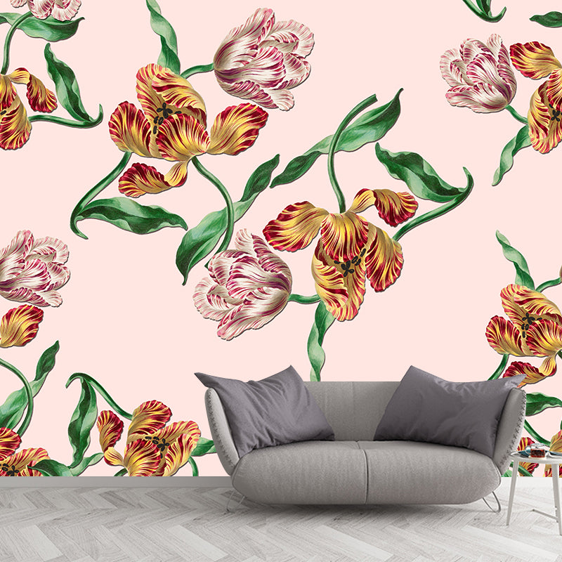 Illustration Plant Decoration Mural Stain Resistant Living Room Wall Mural