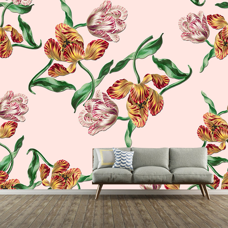 Illustration Plant Decoration Mural Stain Resistant Living Room Wall Mural