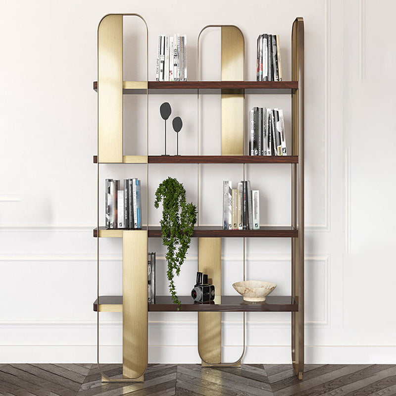Contemporary Metal Bookshelf Standard Open Back Bookcase with Shelves