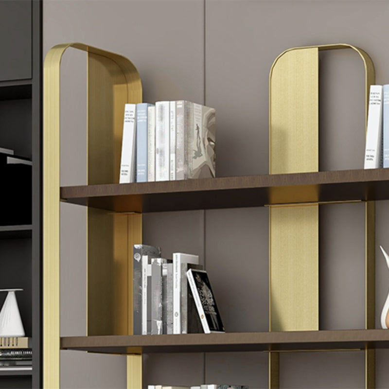 Contemporary Metal Bookshelf Standard Open Back Bookcase with Shelves