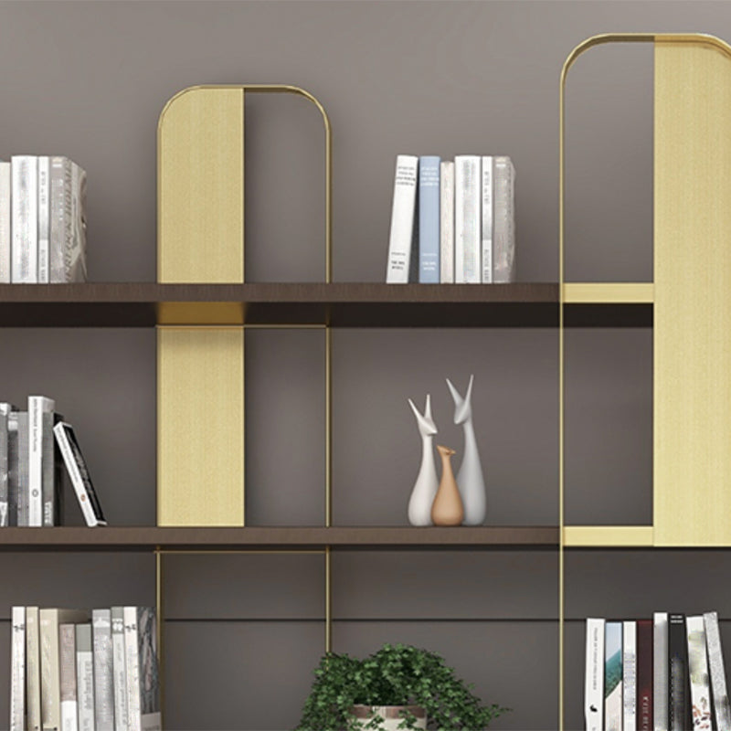 Contemporary Metal Bookshelf Standard Open Back Bookcase with Shelves