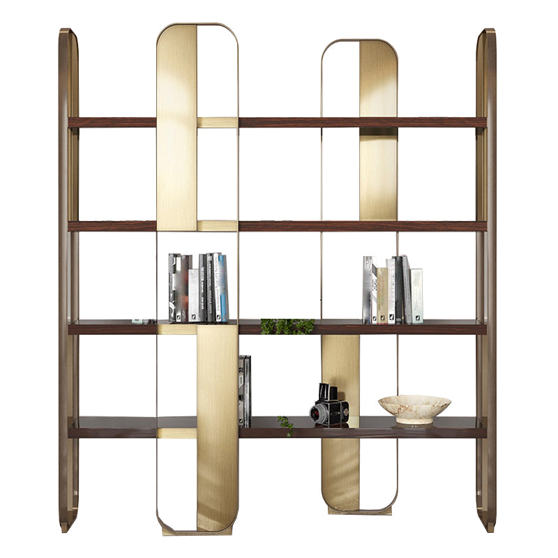 Contemporary Metal Bookshelf Standard Open Back Bookcase with Shelves