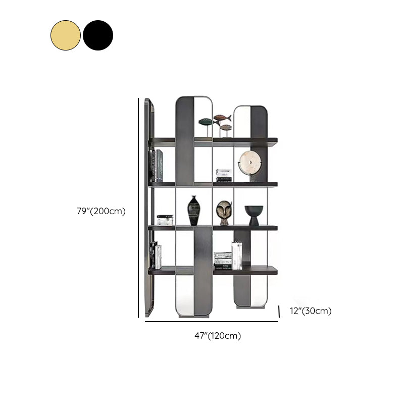 Contemporary Metal Bookshelf Standard Open Back Bookcase with Shelves