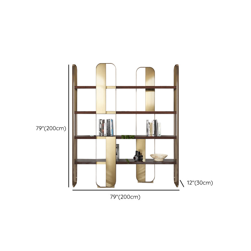 Contemporary Metal Bookshelf Standard Open Back Bookcase with Shelves