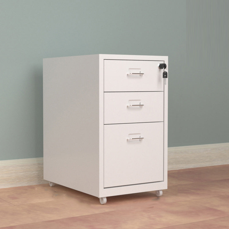 Contemporary File Cabinet Metal Frame Key Lock Lateral File Cabinet