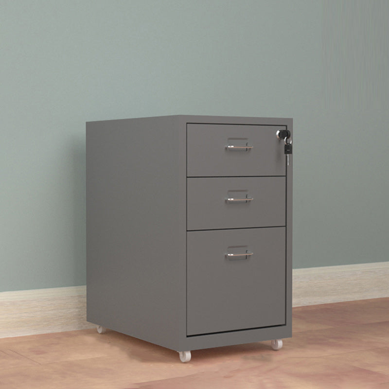 Contemporary File Cabinet Metal Frame Key Lock Lateral File Cabinet