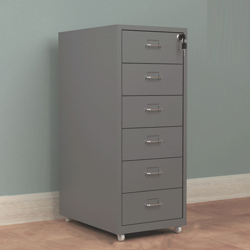 Contemporary File Cabinet Metal Frame Key Lock Lateral File Cabinet