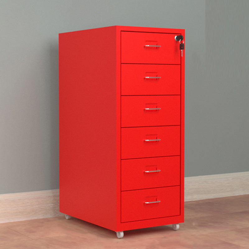 Contemporary File Cabinet Metal Frame Key Lock Lateral File Cabinet