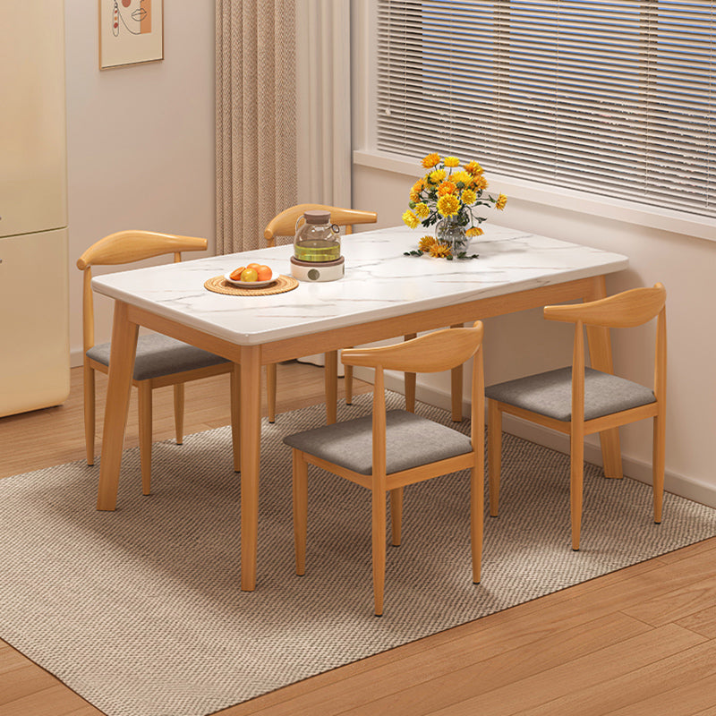 Modern 1/3/5 Pieces Dining Room Table Rectangle Wood Furniture for Home