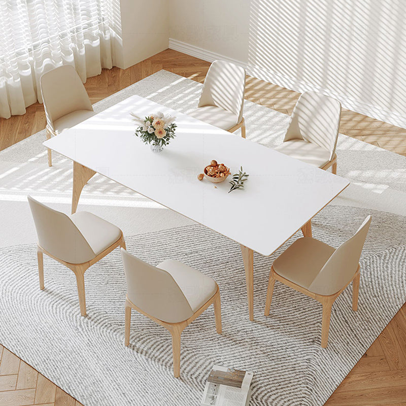 Modern Dining Table Set 1/4/7 Pieces with Wood Base Kitchen Furniture Set