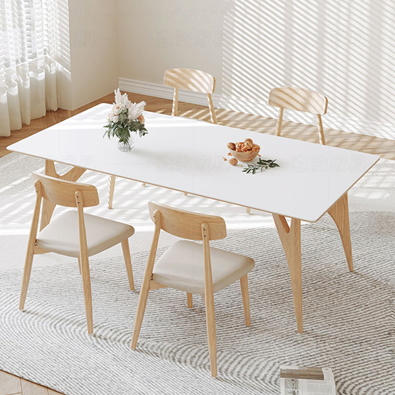 Modern Dining Table Set 1/4/7 Pieces with Wood Base Kitchen Furniture Set