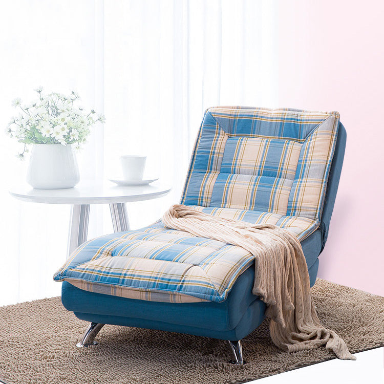 Modern Cotton Blend Lounge Chair Armless Adjustable Sleeper Chair Bed
