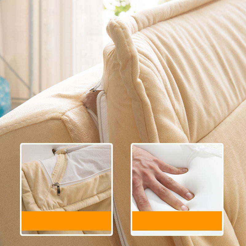 Modern Cotton Blend Lounge Chair Armless Adjustable Sleeper Chair Bed