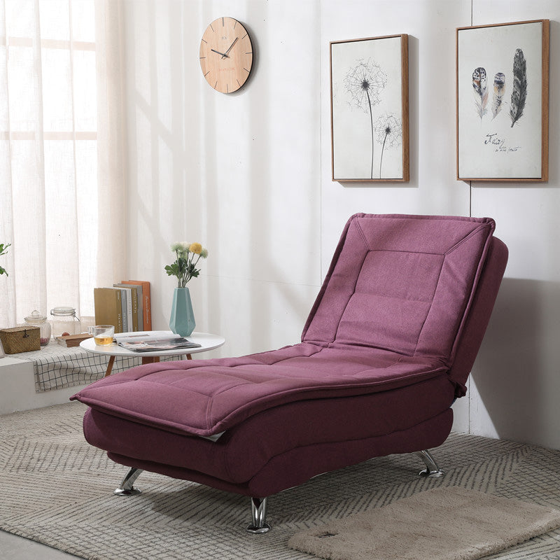 Modern Cotton Blend Lounge Chair Armless Adjustable Sleeper Chair Bed