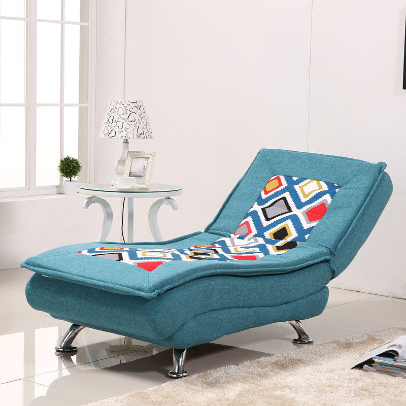 Modern Cotton Blend Lounge Chair Armless Adjustable Sleeper Chair Bed