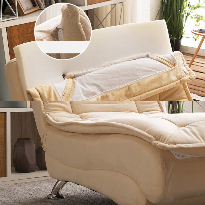 Modern Cotton Blend Lounge Chair Armless Adjustable Sleeper Chair Bed