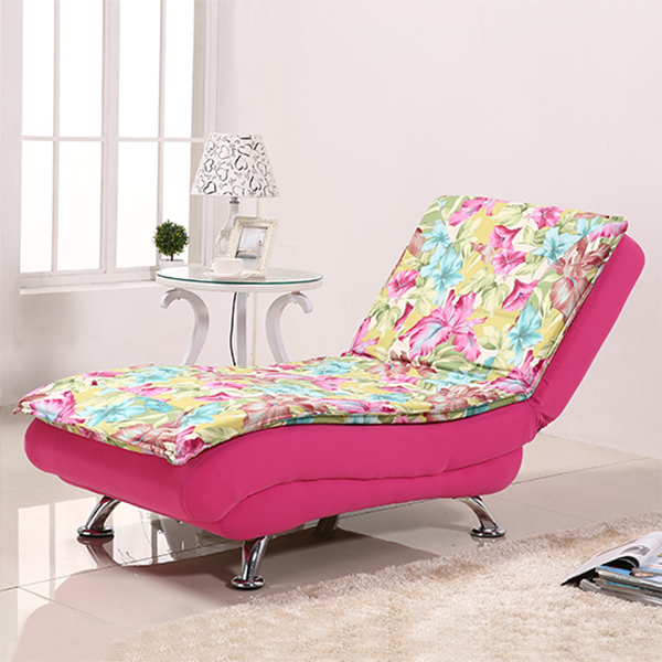 Modern Cotton Blend Lounge Chair Armless Adjustable Sleeper Chair Bed