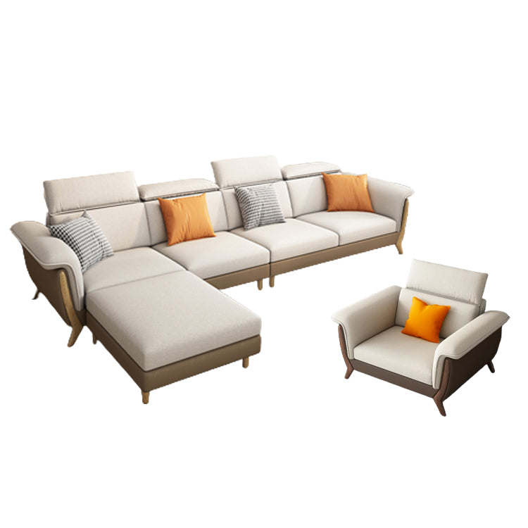 Fabric Sectional Sofas Solid Wood Sectional Couch for Living Room
