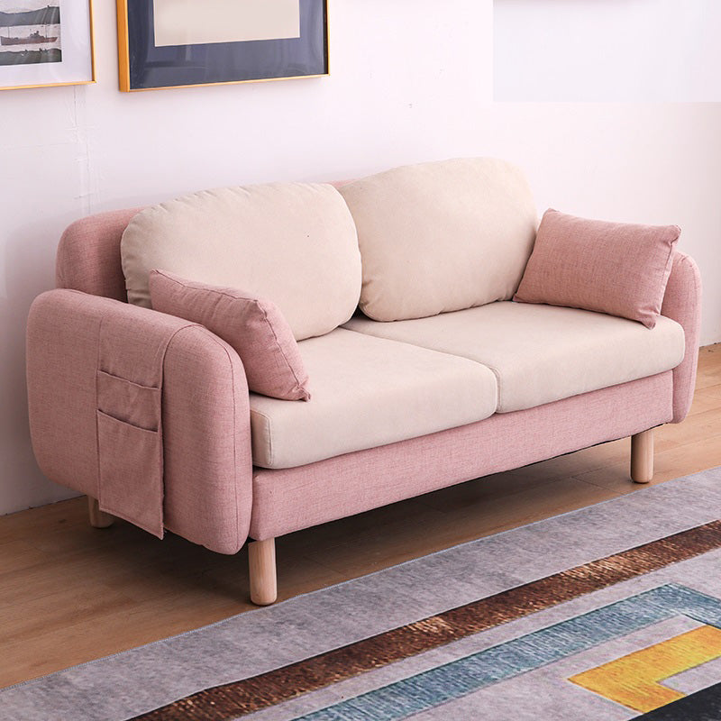 26" Wide Contemporary Sofa Fabric Pillows Seating with Storage