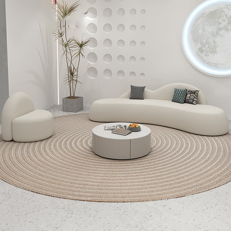 39" Wide Contemporary Sofa Fabric Armless White Stationary Seating