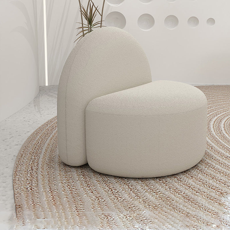 39" Wide Contemporary Sofa Fabric Armless White Stationary Seating