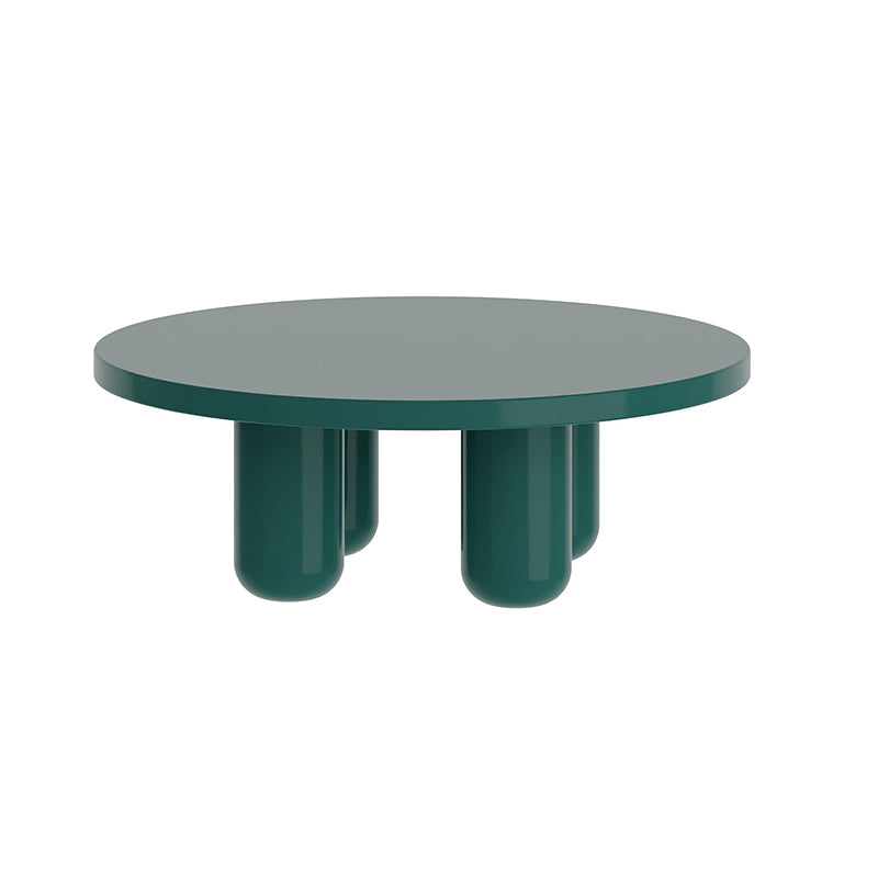Contemporary Round Coffee Table Set Pedestal Wood Cocktail Table