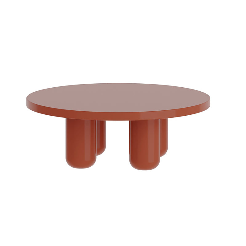 Contemporary Round Coffee Table Set Pedestal Wood Cocktail Table