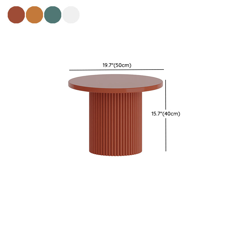 Contemporary Round Coffee Table Set Pedestal Wood Cocktail Table