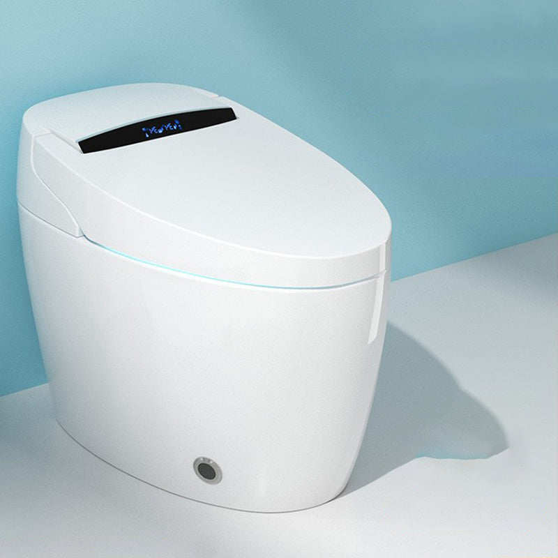 Floor Mount Bidet Elongated in White Smart Bidet with Heated Seat