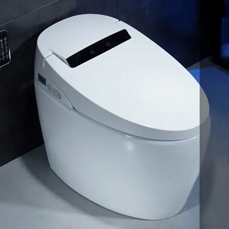 Floor Mount Bidet Elongated in White Smart Bidet with Heated Seat