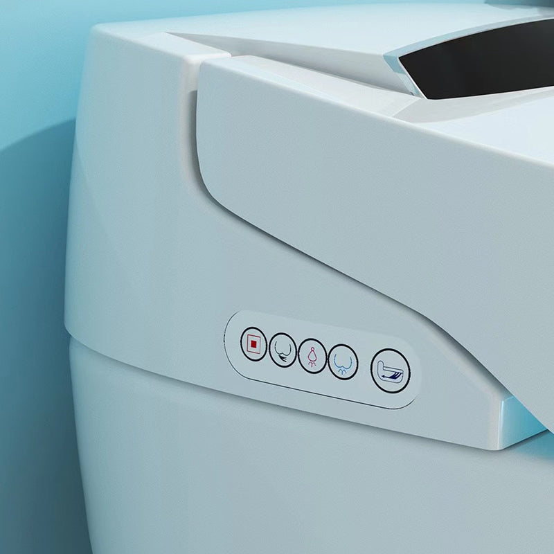 Floor Mount Bidet Elongated in White Smart Bidet with Heated Seat