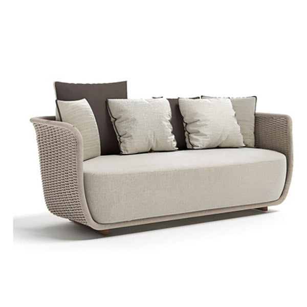 Tropical Wicker Patio Sofa Water Resistant and UV Resistant Outdoor Patio Sofa