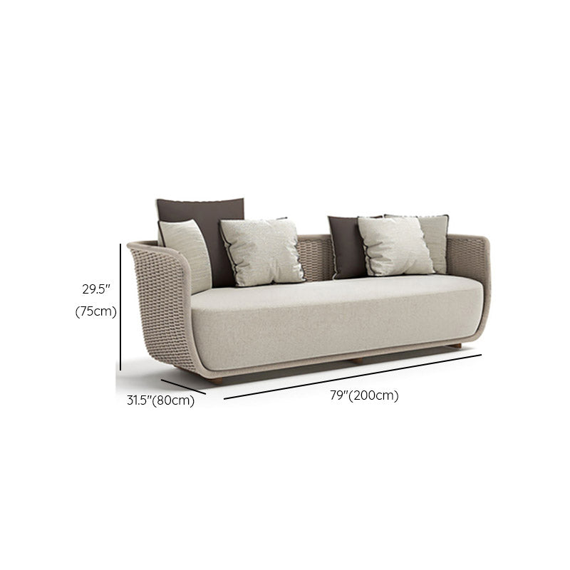 Tropical Wicker Patio Sofa Water Resistant and UV Resistant Outdoor Patio Sofa