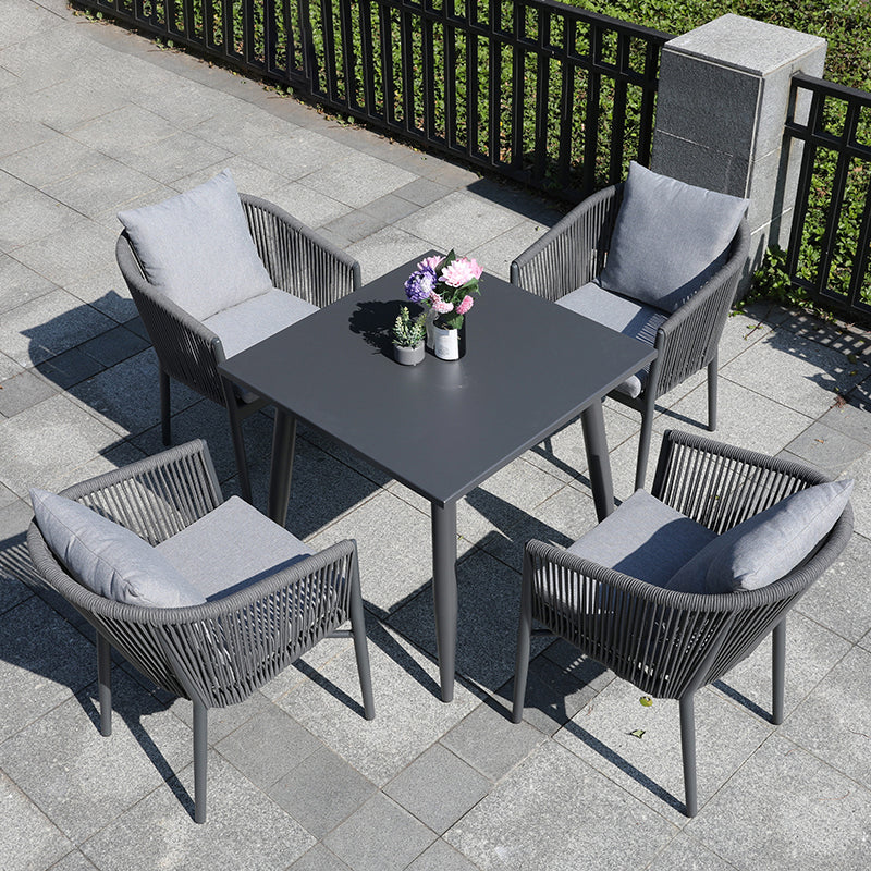 Industrial with Arm Dining Armchair Metal Patio Dining Side Chair