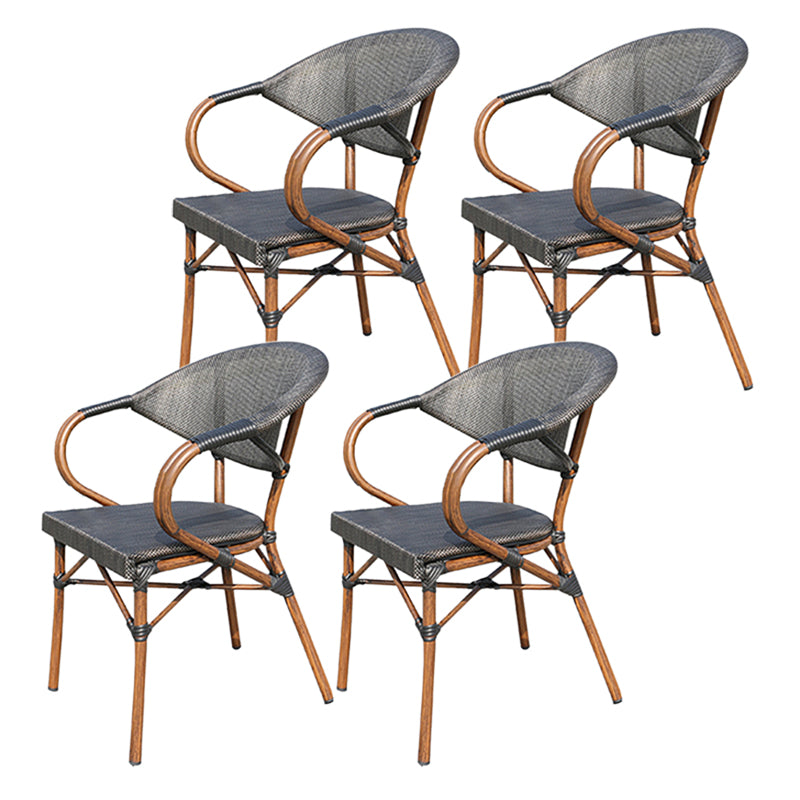 Industrial Black Outdoor Bistro Chairs Metal Patio Dining Side Chair