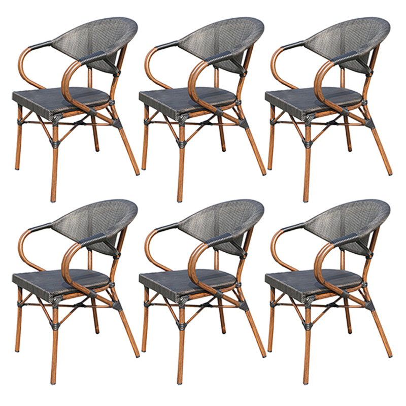 Industrial Black Outdoor Bistro Chairs Metal Patio Dining Side Chair