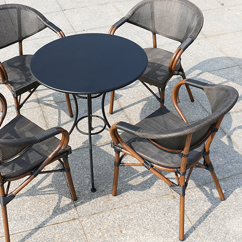 Industrial Black Outdoor Bistro Chairs Metal Patio Dining Side Chair