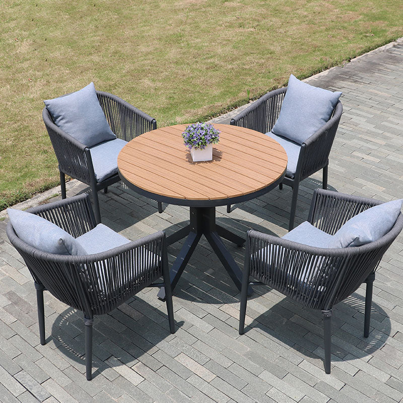 Industrial Black Outdoor Bistro Chairs Metal Patio Dining Armchair