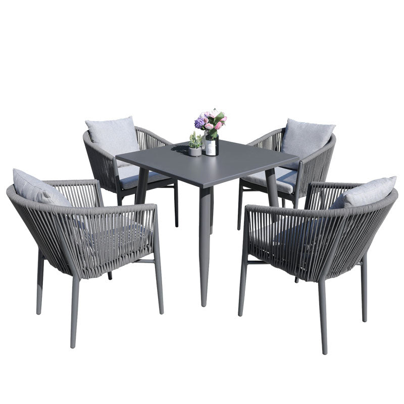 Industrial Black Outdoor Bistro Chairs Metal Patio Dining Armchair